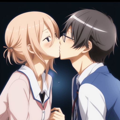 AI generated: shizukasensei, hachimanhikigaya, kissing