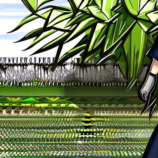 AI generated: bauhaus style clothe, big clothes, cool anime style, character, village center background, medieval ...