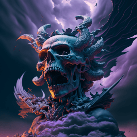 AI generated: complex OCTANE RENDER, hyper detailed, CINEMATIC, COLORFUL,,THE REAPER COMING DOWN FROM HEAVEN, BIG ...
