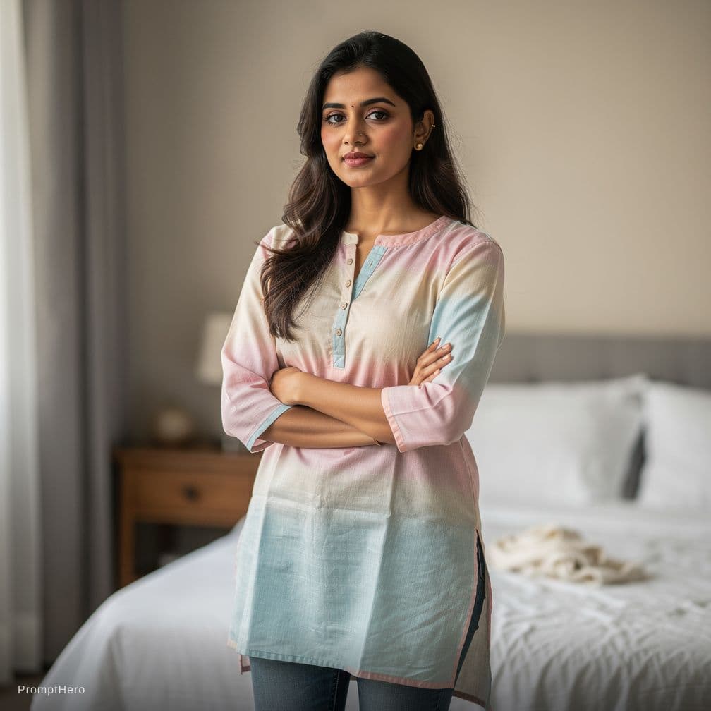 AI generated: a teen indian girl with breast visible 
