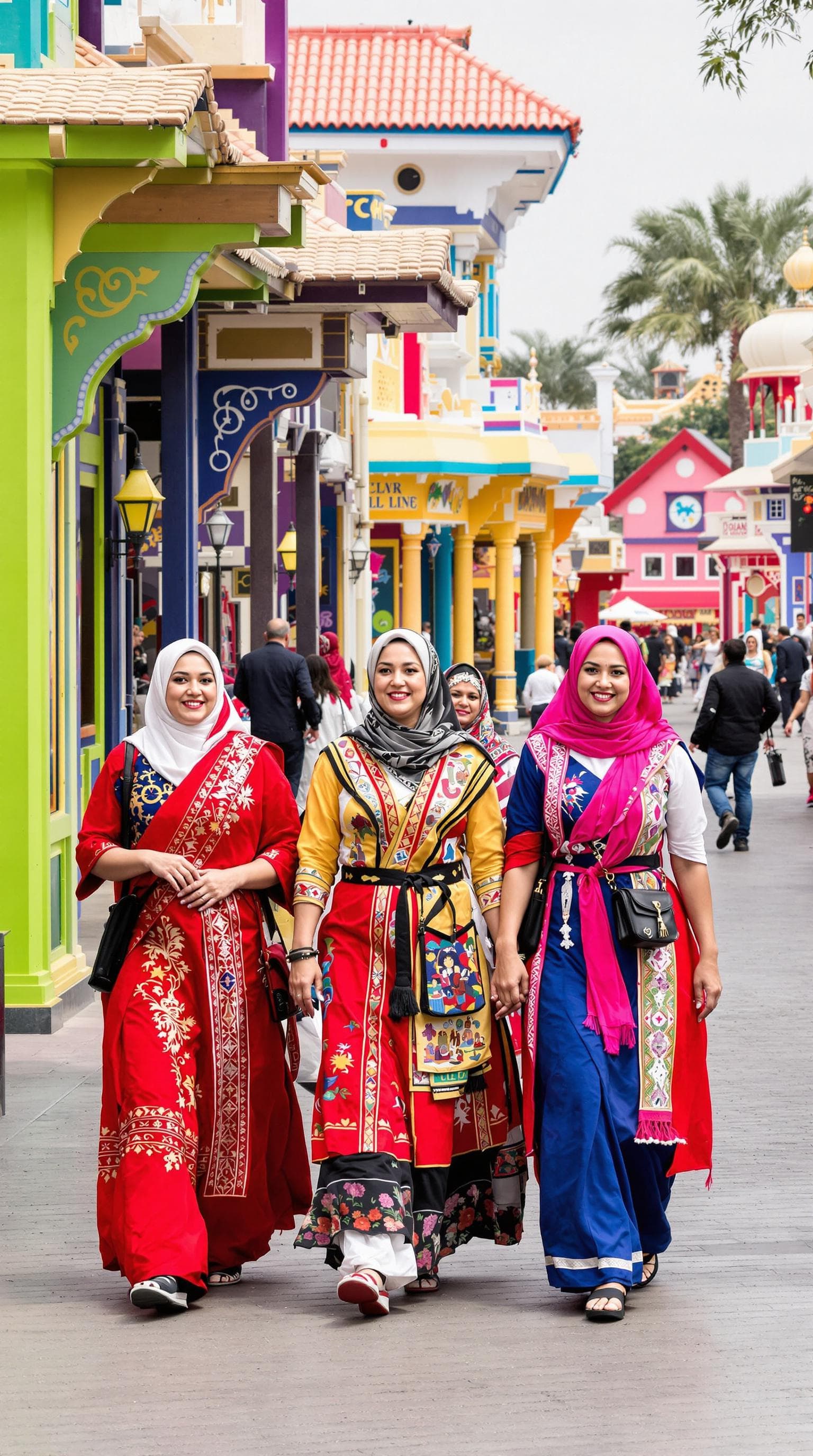 AI generated: 10. **Multikulturelle Szene: Frauen aus verschiedenen Ländern in Global Village**  
   Eine Gruppe v...