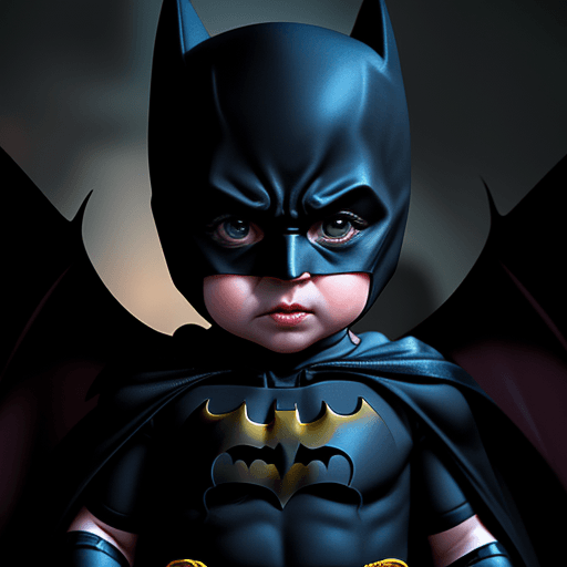 AI generated: baby batman, realistic, cinematic