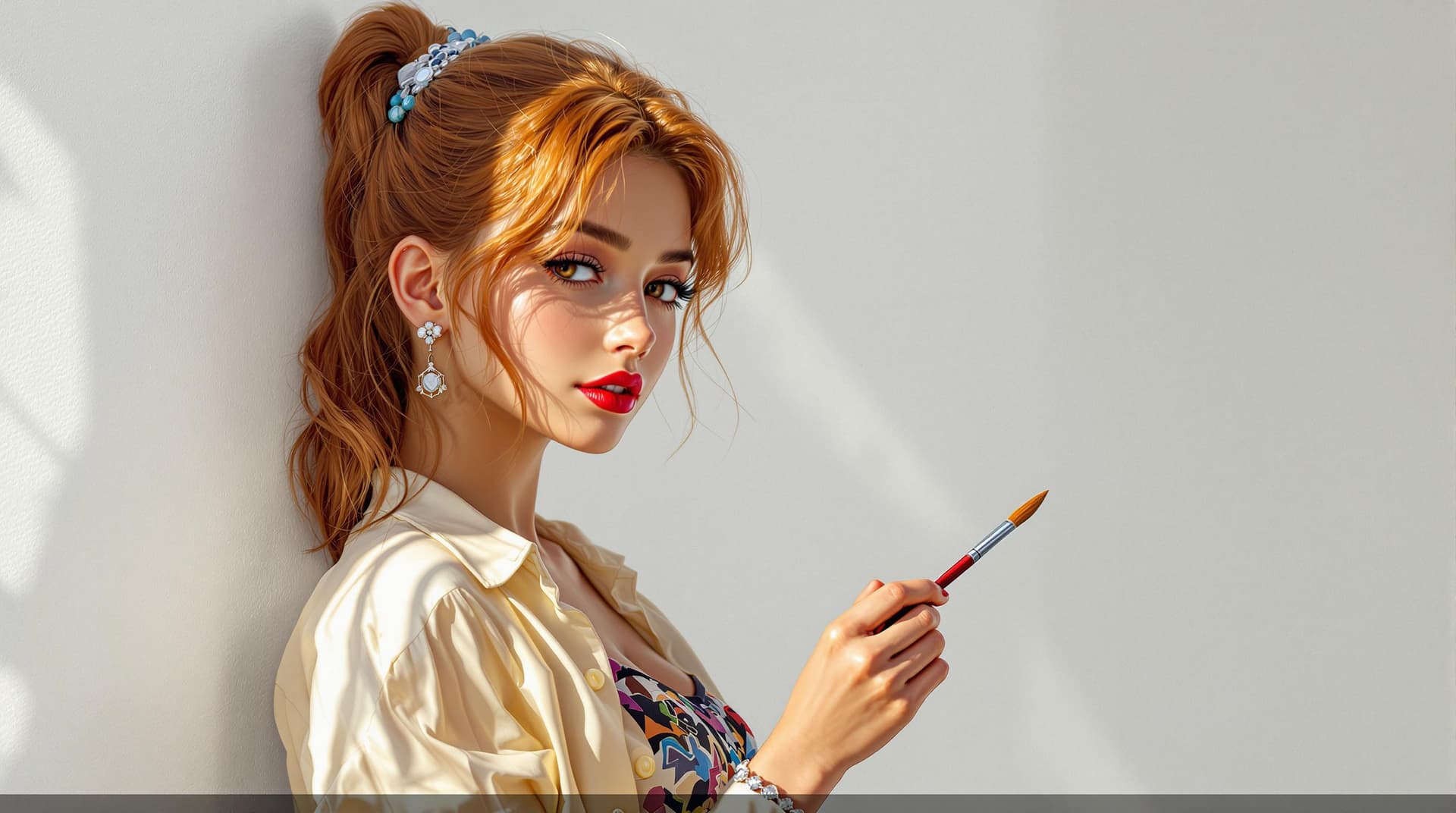 AI generated: Girl (ethnicity: 1.0), (age: 13), (detailed clothing: 1.2), (accessories: 1.2), (facial features: 1....