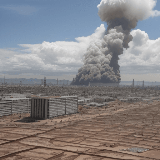 AI generated: Centro cívico Alejandro Korn contaminación futuro apocalipsis 