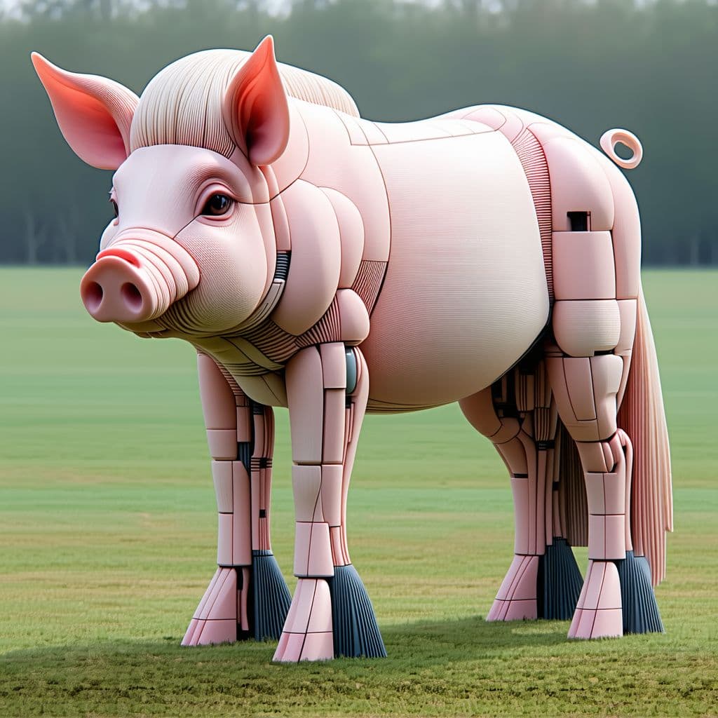 AI generated: hybrid horse pig human
