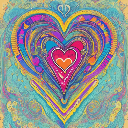 AI generated: Create an image where the phrase "El Amor esta en Mi" appears, the font style has to be hippie and t...