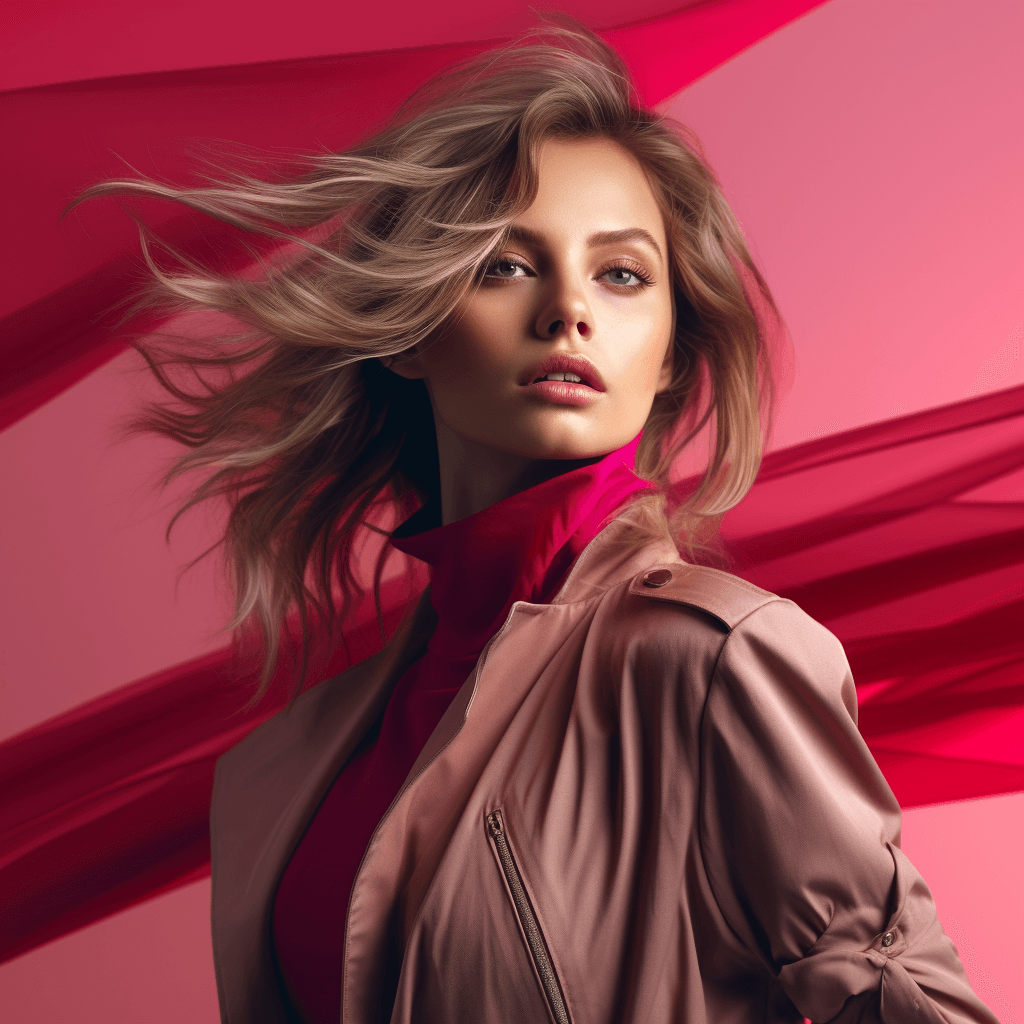 AI generated: A fashion girl for a Beacon banner or profile picture for a German Instagram fashion account. The gi...