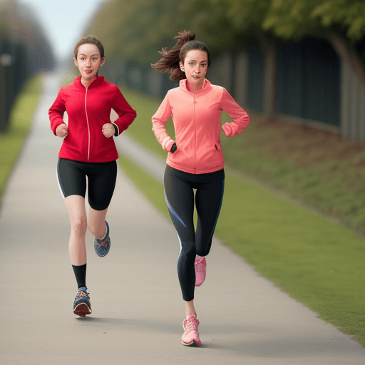 AI generated: A girl jogging