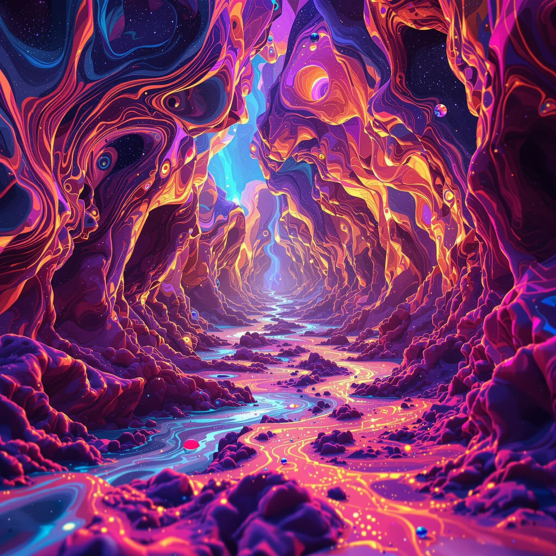 AI generated: An LSD trip that seems soooooo real! With positive vibes! In high definition, incredible color. Way ...