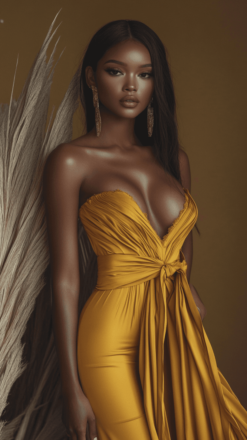 AI generated: a striking scene featuring a Victoria's Secret model elegantly posing in high-fashion attire for a p...