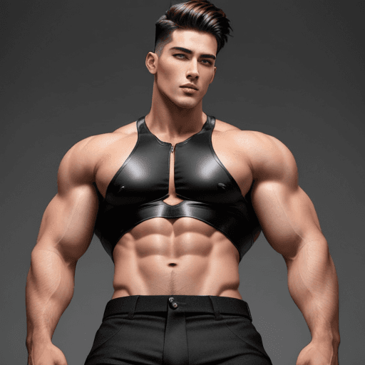 AI generated: photo of a hot and  handsome guy with giant Bulges in pants with a perfect jawline and a brekker hai...
