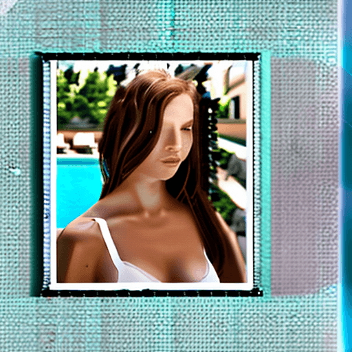 AI generated: HDR photo of beautiful fair skin woman with long light brunette hair, fit body, light-blue eyes, fro...