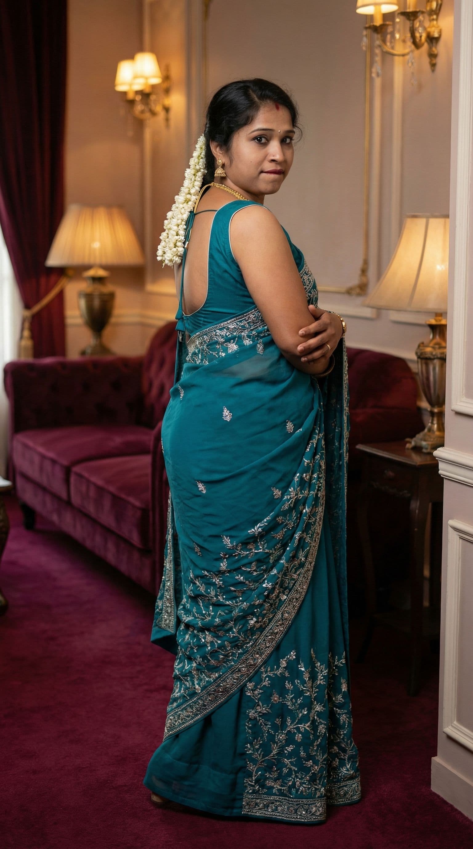 AI generated: Full body view  of most beautiful girl as most beautiful indian realstic girl with plus size FLAT st...