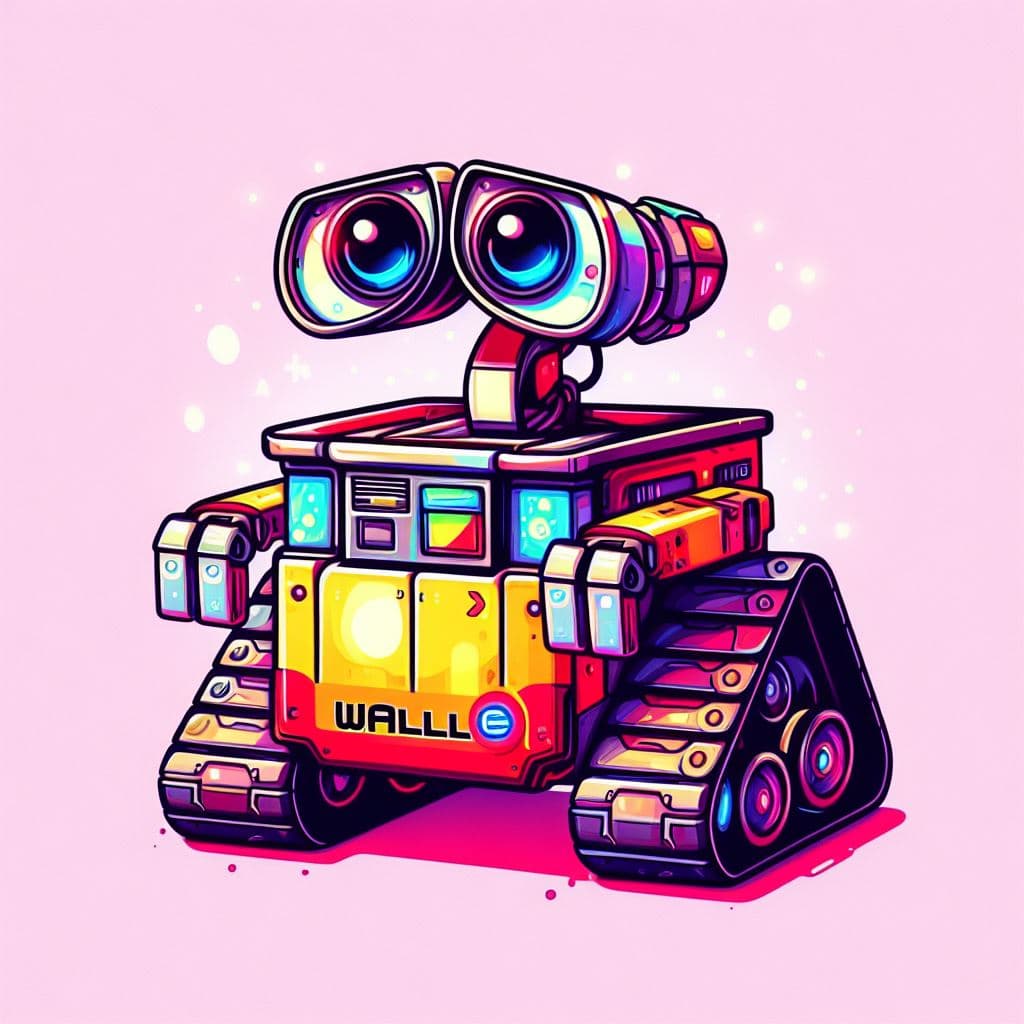 AI generated: A cute colorful robot from Wall E movie,4k, digital art