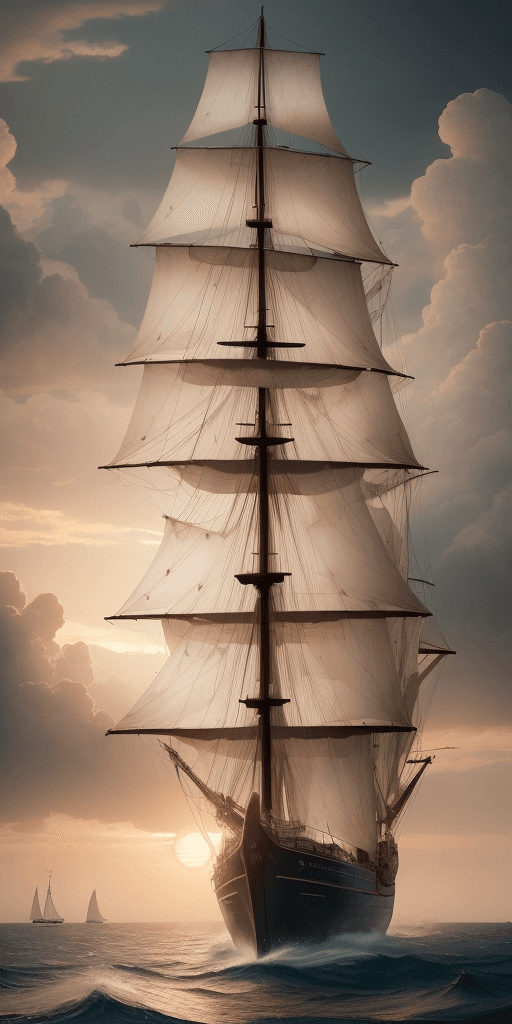 AI generated: Photo of a ultra realistic sailing ship, dramatic light, pale sunrise, cinematic lighting, battered,...