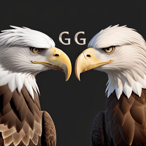 AI generated: There are two letters "G" and mirror image "G", the left "G" and the right "G" are symmetrical and o...