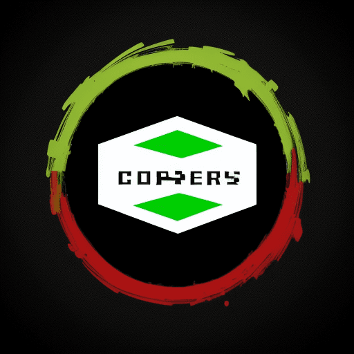 AI generated: logo of company, picture hackers ,color red,green,white,black