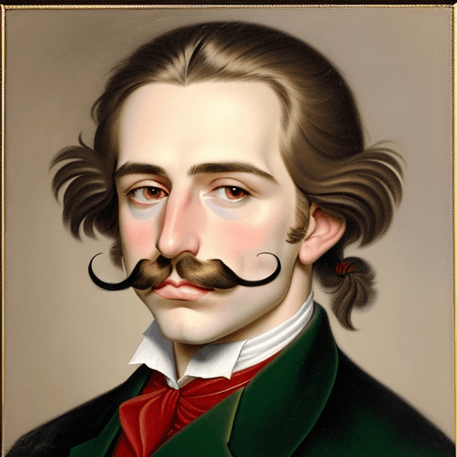 AI generated: Austrian painter who got kicked out of art school and then pursued a career in politics (SMALL MUSTA...