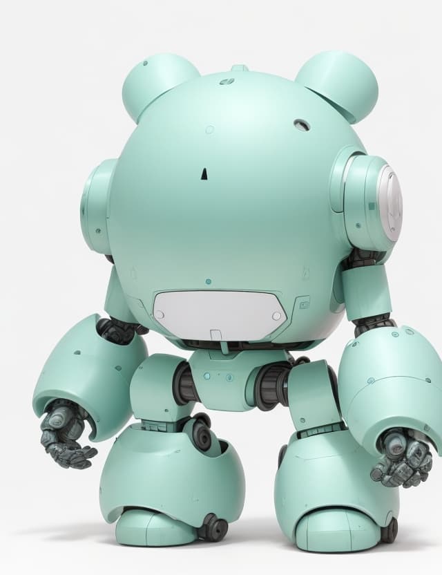 AI generated: (((a cute large armor robot , The head and body all in one ,2 arm , small hand, 2 leg,big feet, very...