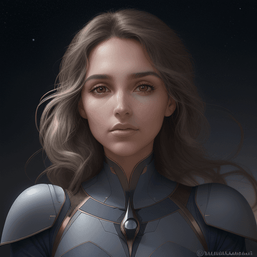 AI generated: a beautifully grown space background, the face of a woman with brown eyes the face of a person, in t...