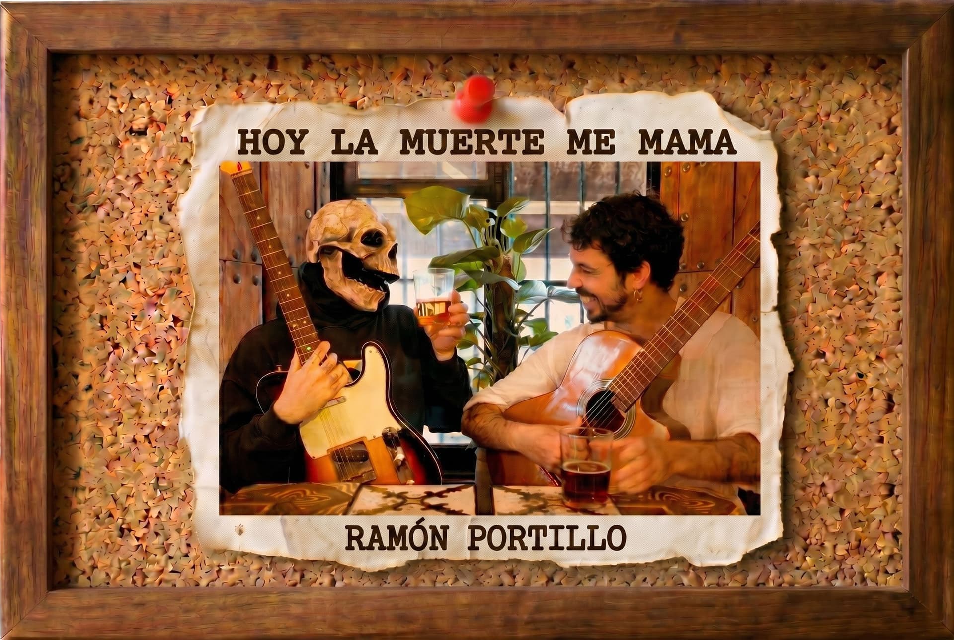 AI generated: Quiero que el marco del corcho lo pongas más estrecho, más fino, para que el corcho y el papel que c...