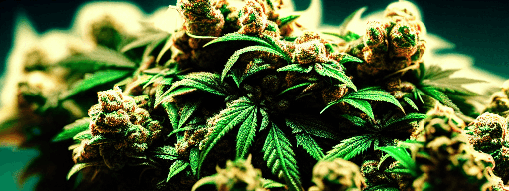 AI generated: Bubble Gum marijuana strain, epic scale cinematic full body marijuana goddess character concept perf...