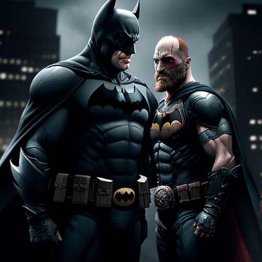 AI generated: Batman and Kratos ,4 k ultra HD 