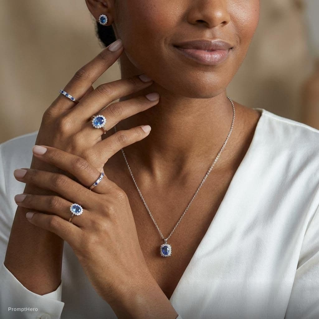 AI generated: aodel wear all jewellery  photo I have given

