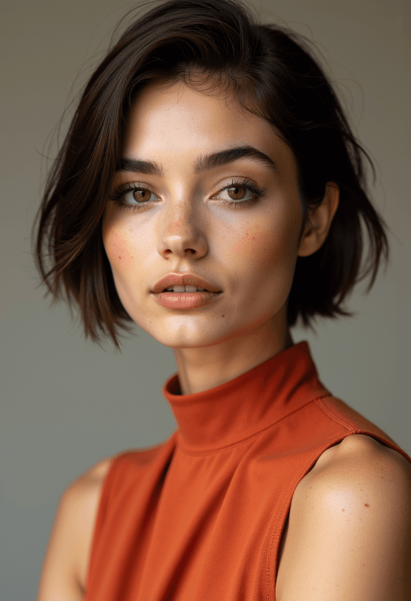AI generated: A highly detailed portrait unfolds before us, as a woman with striking features stands out against a...