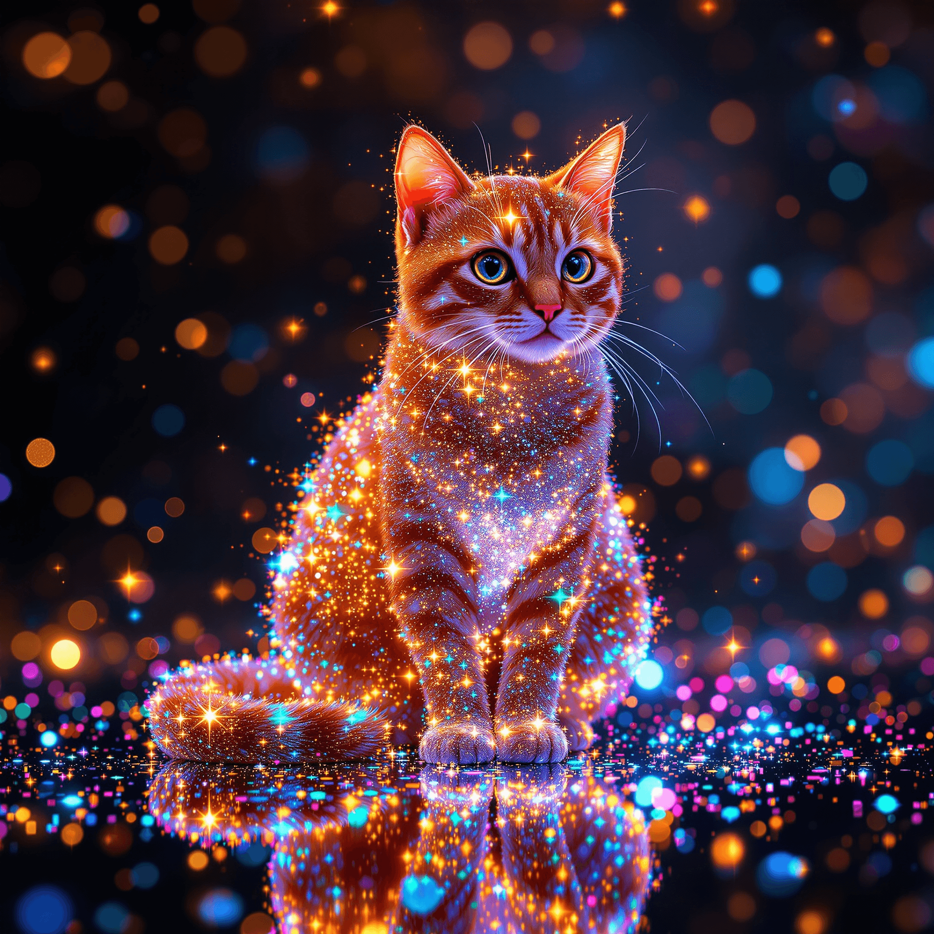 AI generated: Starlit Orange Tabby