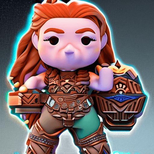AI generated: Horizon Forbidden West protagonist aloy, pop mart toys, blind box, pastel color, sophisticated color...