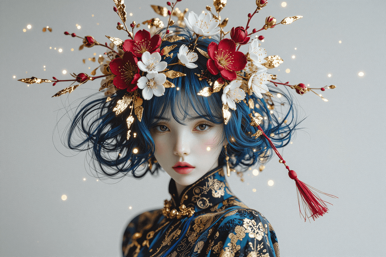 AI generated: This is a breathtaking and avant-garde, cinematic widescreen portrait of a beautiful woman of East A...