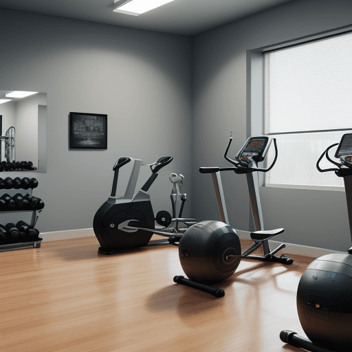 AI generated: GENERATE REALISTIC IMAGE OF A GYM AREA IN AN APARTMENT
