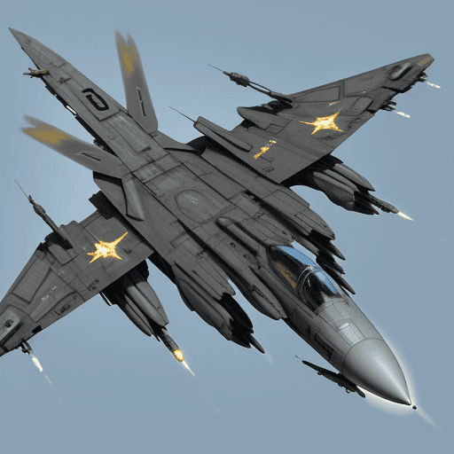AI generated: sci fi fighter aircraft