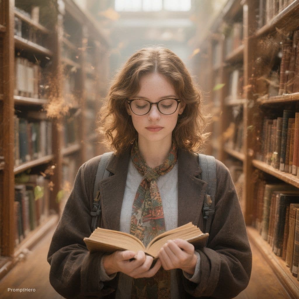 AI generated: Creaza o imagine cu o bufnita bibliotecara
