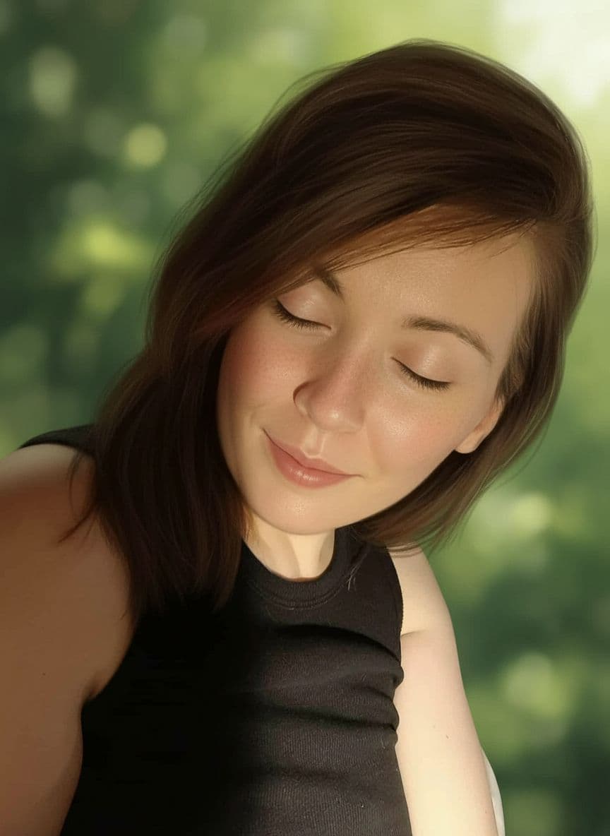 AI generated: woman with freckles with a smile, in the style of calming effect, naturecore, intense energy, photo ...