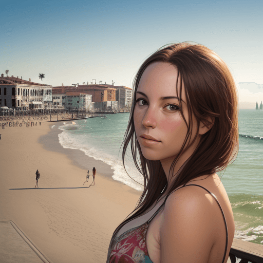 AI generated: Realistic, portrait, beautiful scenic view of Venice beach california   