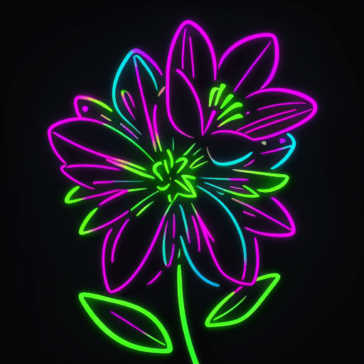 AI generated: Aesthetic Flowers neon :: retro design psicodelic :: multi-color :: simple --ar 2:3 --quality 2  --s...