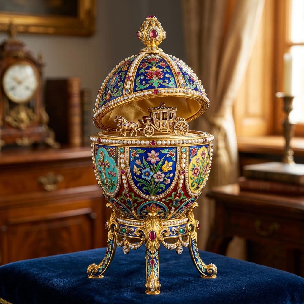 AI generated: vivid colorful frabrege easter egg