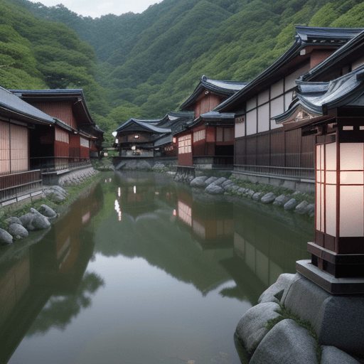 AI generated: High resolution photography, anime, japanese village