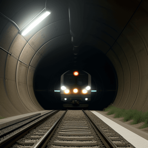 AI generated: Train in a tunnel