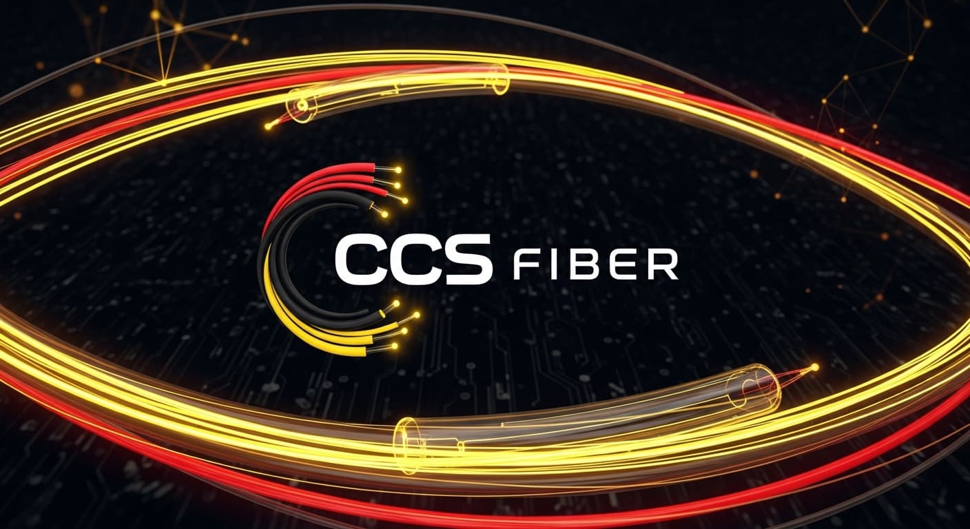 AI generated: Create a company logo and desktop wallpaper for a company named CCS FIBER. it is a fiber optic compa...