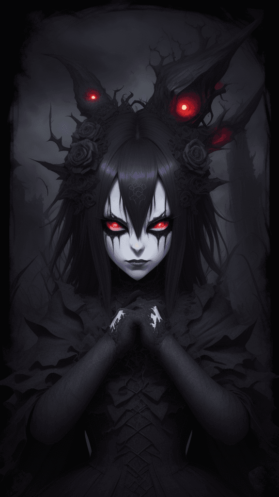 AI generated: nightmarepaper, sin, Envy, , digital, sincore, macabre --niji 50 --chaos 50 --testpfx