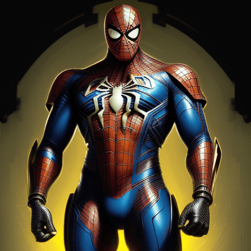 AI generated: homero simpson.portrait of spiderman with cybernetic heavy armor, sci - fi, glowing intricate, full ...