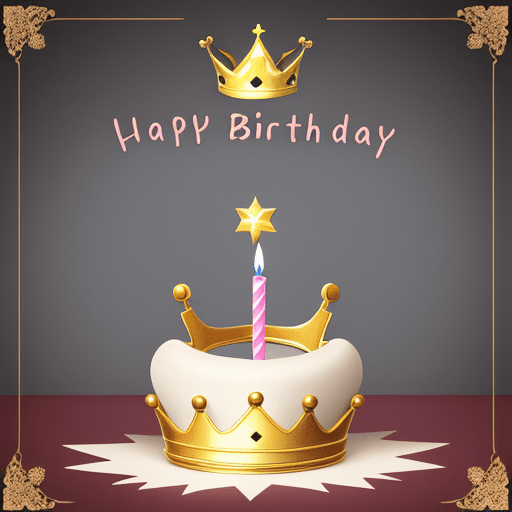 AI generated: happy birthday crown