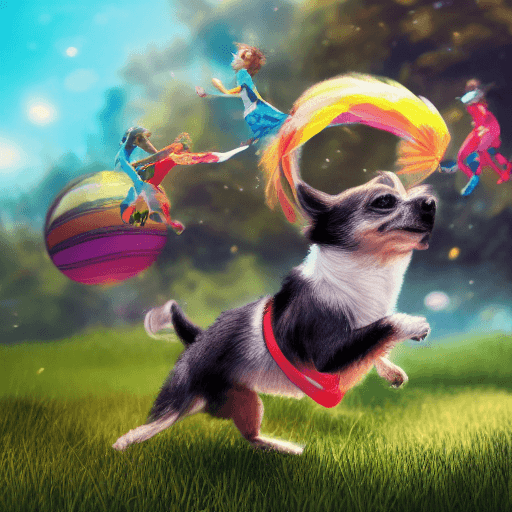 AI generated: illustration, a young Shihuahua, posing jumping celebrating success, cute with high details,sharp co...