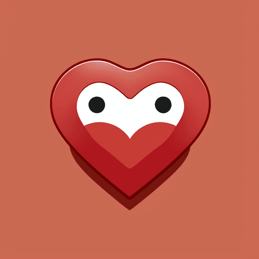 AI generated: half heart cartoon, red