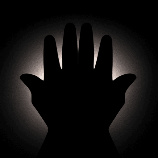 AI generated: Shadow of hands on a dark background