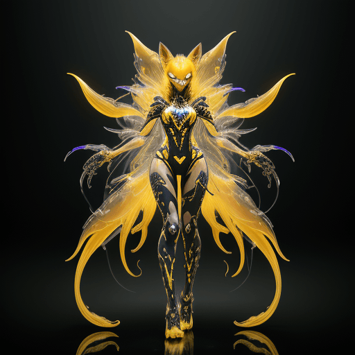 AI generated: rich in details intricate incredible yellow venom fox warlock complicated symmetrical full body of, ...