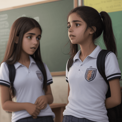 AI generated: jovenes en la escuela fomentando el buen trato